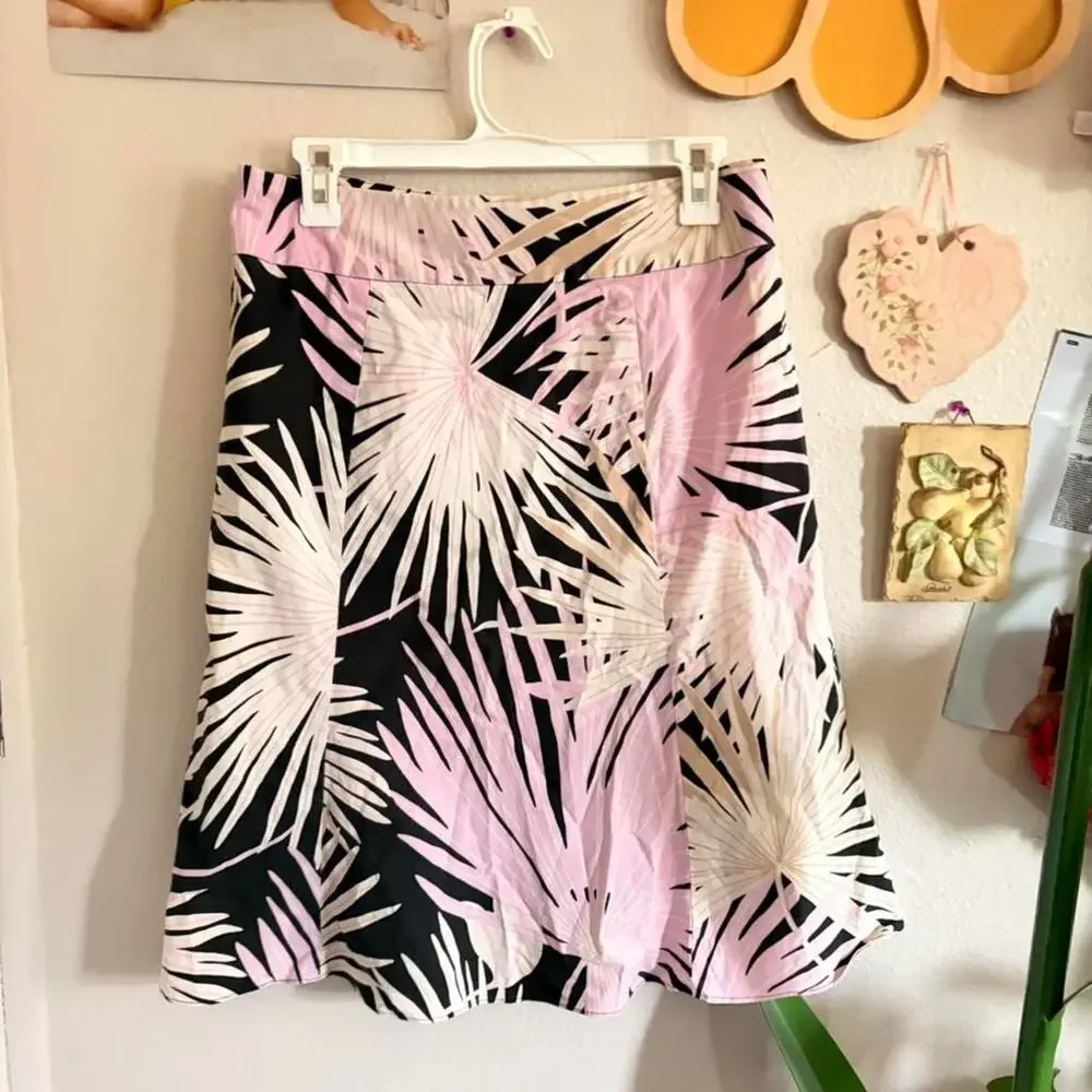 Gap Stretch Vintage Leaf Patterned Skirt